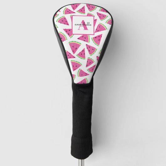 Monogram Pink Tropical Watermelon Muster Golf Headcover (Vorderseite)