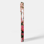 Monogram Pink Tulip Blume iPhone Case (Rückseite / Links)