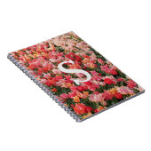 Monogram Pink Tulip Flower iPhone Case Notizblock (Rechte Seite)