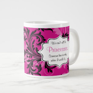 Monogram Pink und Black Scrolled Jumbo 20 oz.Tasse Jumbo-Tasse
