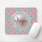 Monogram Pink und Green Harlequin Mousepad (Mit Mouse)