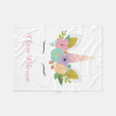 Monogram Pink Unicorn Girl-Geschenk | Babydecke Fleecedecke (Vorderseite (Horizontal))