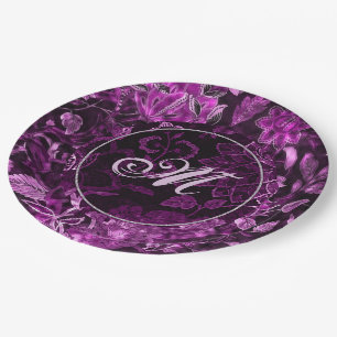 Monogram Pink Vintag Floral Paper Teller