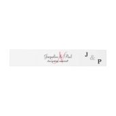 Monogram Pink Wedding Einladungsbanderole (Flach)