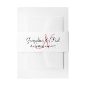Monogram Pink Wedding Einladungsbanderole (Vorderseite Beispiel)
