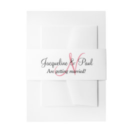 Monogram Pink Wedding Einladungsbanderole