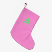 Monogram Pink Weihnachts-Strumpf Kleiner Weihnachtsstrumpf (Vorderansicht (hängend))