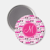 Monogram Pink Wheels LKWs Scooters Wagens Magnet (Vorderseite/Rückseite)
