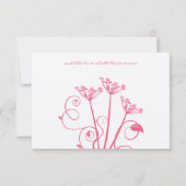 Monogram Pink Wild Blume Wedding RSVP Karte (Rückseite)