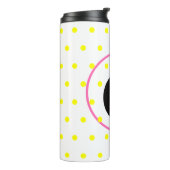 Monogram Pink Yellow Polka Dots Thermosbecher (Nach links gedreht)