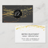 Monogram Pinselgoldspatter Visitenkarte (Vorne/Hinten)