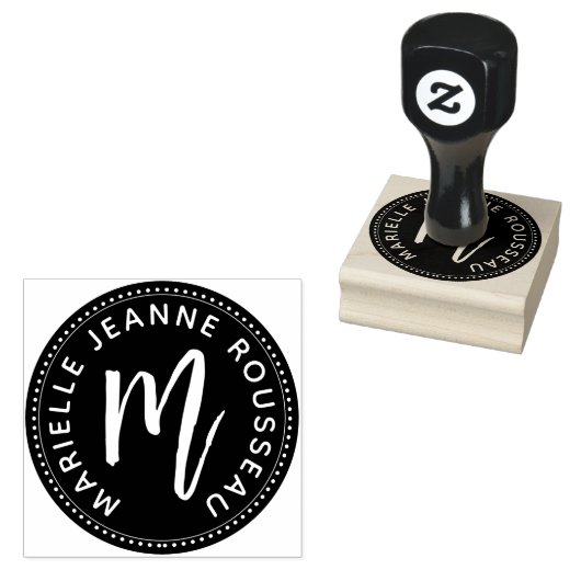 Monogram-Pinselschrift, Anfangsname-Logo Gummistempel (Stempel)