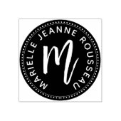 Monogram-Pinselschrift, Anfangsname-Logo Gummistempel (Prägung)