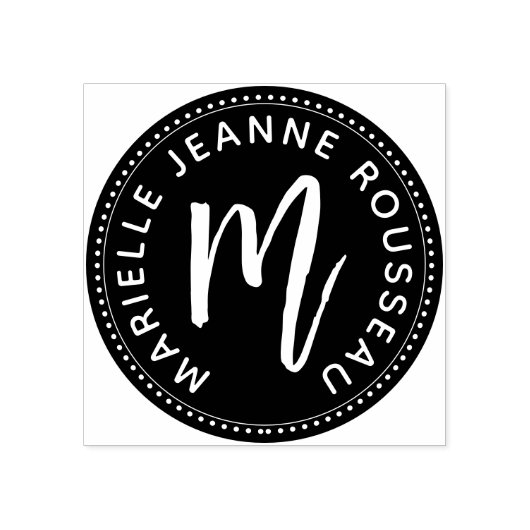 Monogram-Pinselschrift, Anfangsname-Logo Gummistempel (Prägung)