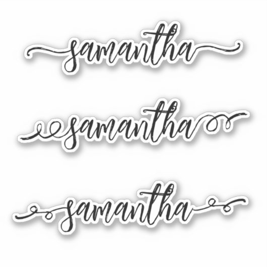 Monogram-Pinselschrift mit handgeschriebenem Namen Aufkleber (Vorderseite)