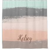 Monogram Pinselstriche farbenfroh | Duschvorhang (Vorderseite)