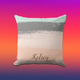 Monogram Pinselstriche farbenfroh | Kissen