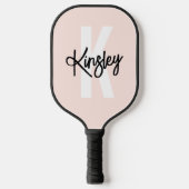 Monogram-Pinselstrichschrift Rosa Pickleball Schläger (Vorderseite)