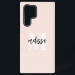 Monogram-Pinselstrichschrift Rosa Samsung Galaxy Hülle<br><div class="desc">Fett serf Monogramm kombiniert mit handgeschriebener Kalligraphie mit Pinsel.</div>