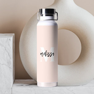 Monogram-Pinselstrichschrift Rosa Trinkflasche