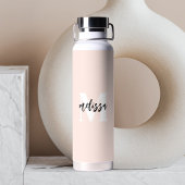 Monogram-Pinselstrichschrift Rosa Trinkflasche
