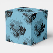 Monogram Pirate Ship & Anchor Cube Favor Box Geschenkschachtel (Rückseite)