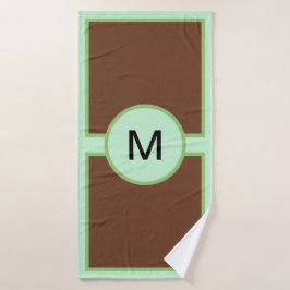 Monogram Pistachio Green Brown Handtuch Set