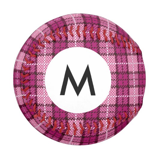 Monogram Pixel Kariert_Magenta-Black Baseball (Vorderseite Links)