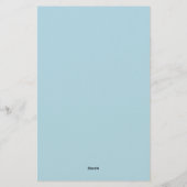 Monogram Plain Blue Trendy Business Briefpapier (Rückseite)