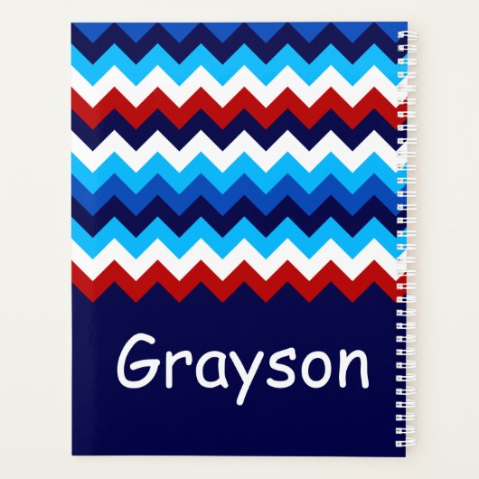 Monogram-Planer für cool Red White Chevrons Planer (Rückseite)