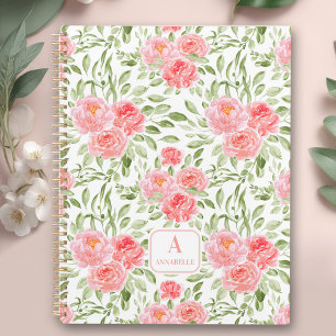Monogram-Planer für das Watercolor Peony Pattern Planer