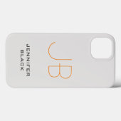 Monogram Platinum Grau Minimalistisch Moderne Beze Case-Mate iPhone Hülle (Rückseite (Horizontal))
