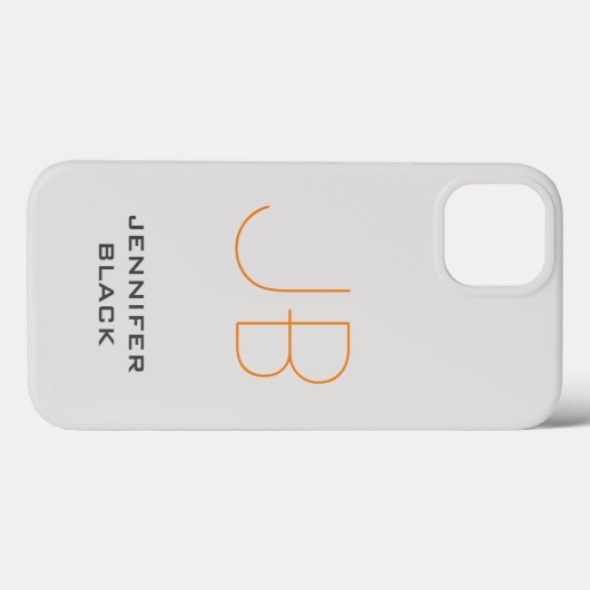 Monogram Platinum Grau Minimalistisch Moderne Beze Case-Mate iPhone Hülle (Rückseite (Horizontal))