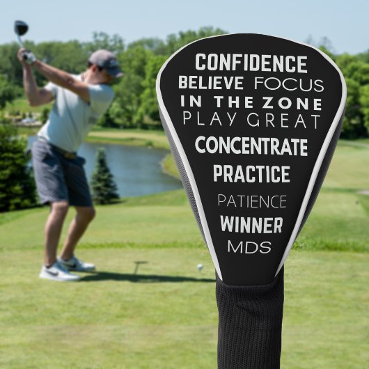 Monogram Play Great Quote Funny Golf Head Cover Golf Headcover