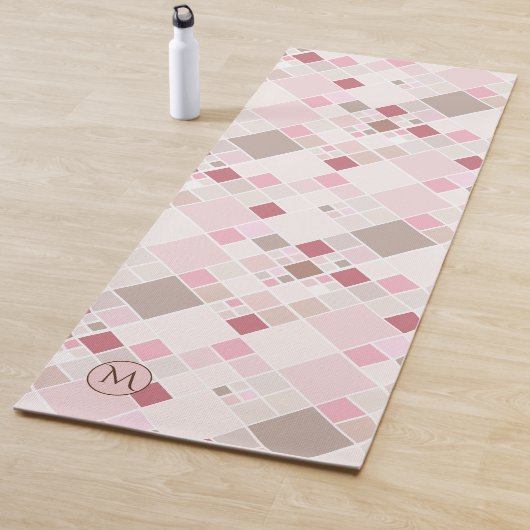 Monogram Playful Pink Pattern Yogmata Yogamatte (Beispiel)