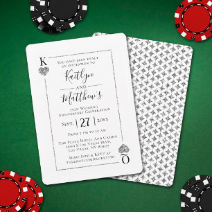 Monogram Playing Card 25. Hochzeitstag Einladung