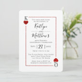 Monogram Playing Card 40 th Wedding Anniversary Einladung (Stehend Vorderseite)