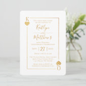 Monogram Playing Card 50 th Wedding Anniversary Einladung (Stehend Vorderseite)