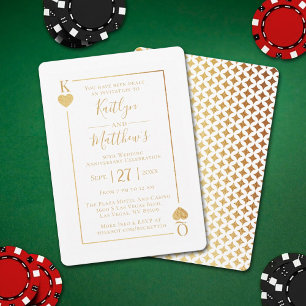 Monogram Playing Card 50 th Wedding Anniversary Einladung