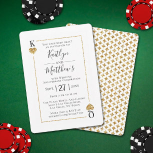 Monogram Playing Card 50 th Wedding Anniversary Einladung