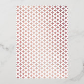 Monogram Playing Card Hochzeit Real Rose Gold Foil Folieneinladung (Rückseite)