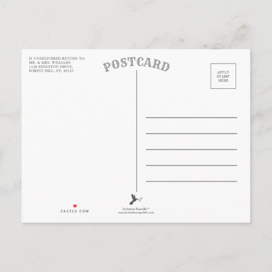 Monogram Playing Card Hochzeitskarte Save the Date Ankündigungspostkarte (Rückseite)