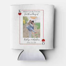 Monogram Playing Card Hochzeitskarte Save the Date Dosenkühler