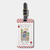 Monogram Playing Card Hochzeitskarte Save the Date Gepäckanhänger (Vorderseite vertikal)