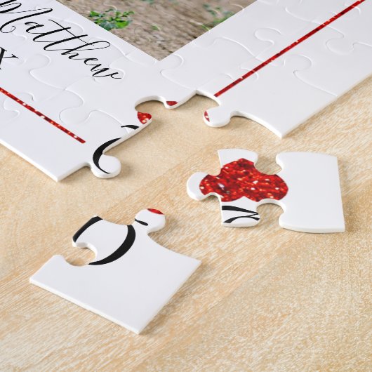 Monogram Playing Card Hochzeitskarte Save the Date Puzzle (Seite)