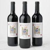 Monogram Playing Card Hochzeitskarte Save the Date Weinetikett (Flaschen)