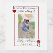 Monogram Playing Card Hochzeitskarte Save the Date Weinetikett (Einzelnes Label)