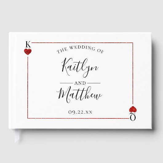 Monogram Playing Card Hochzeitskollektion Gästebuch (Vorderseite)