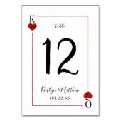 Monogram Playing Card Hochzeitskollektion Tischnummer (Vorderseite)