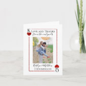 Monogram Playing Card Wedding Collection Vielen Da Dankeskarte (Vorderseite)